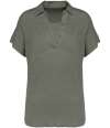 SP221 Spasso Ladies Linen Polo Shirt organic khaki colour image